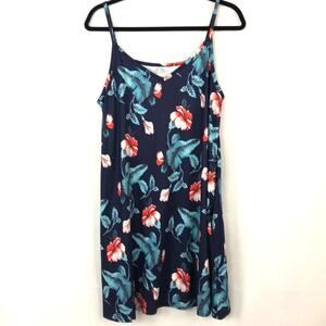 Pink Milly Floral Slip Dark Blue Dress